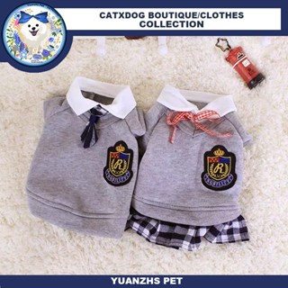 【Yuanzhs Pet】น่ารักสไตล์มหาวิทยาลัยสัตว์เลี้ยงเสื้อยืดสไตล์เกาหลีคู่เสื้อผ้าสุนัข ชุดนรแมว ชุดสุนัขเล็กพร้อมส่ง ชุดแมวไปโรงเรียน ทักซีโด้หมา เสื้อสงกรานต์แมว เสื้อกล้ามแมวชุดแมวสัตว์เลี้ยง ชุดนักเรียน สุนัขชุดกระ โปรงหมา