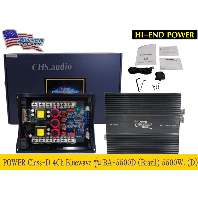 เพาเวอร์แอมป์ POWER AMP Class​D​ Bluewave​รุ่น BA-5500.1D (Brazil)​5500Watt​ RMS