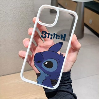 เคสโทรศัพท์มือถืออะคริลิคใส แบบแข็ง ลาย Stitch สีฟ้า สําหรับ iphone 14promax 11 13 12 7Plus 8 X XS Max