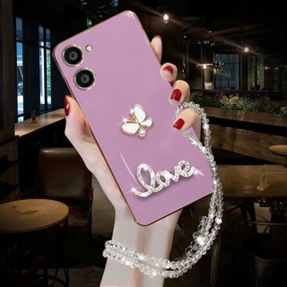 เคส Realme 11Pro C53 C55 C35 10 C33 C30 9I 5i 5S 6i C3 เคสโทรศัพท์มือถือ ลายผีเสื้อ พร้อมสายคล้องคอ สําหรับ