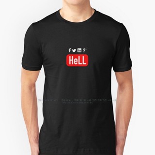 เสื้อแขนสั้น เสื้อยืดผ้าฝ้ายพรีเมี่ยม F * * Ing Hell Social Media เสื้อยืด ผ้าฝ้ายแท้ 100% พิมพ์ลาย Google Linkedin Humo