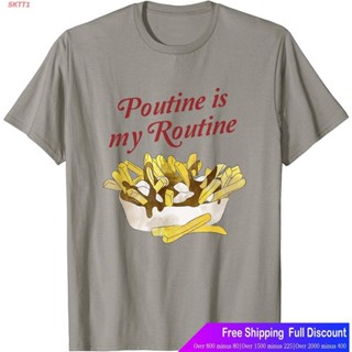 เสื้อยืดโอเวอร์ไซส์ เสื้อยืดผู้ชายและผู้หญิง Poutine Canadian Vintage Canada Flag Maple Leaf Tshirt Popular T-shirt