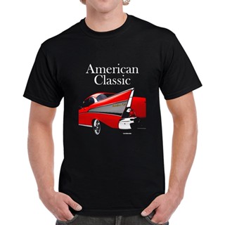 American CLASSIC 57 Chevy Red Fin muscle Car Hot Rod Gift T SHIRT