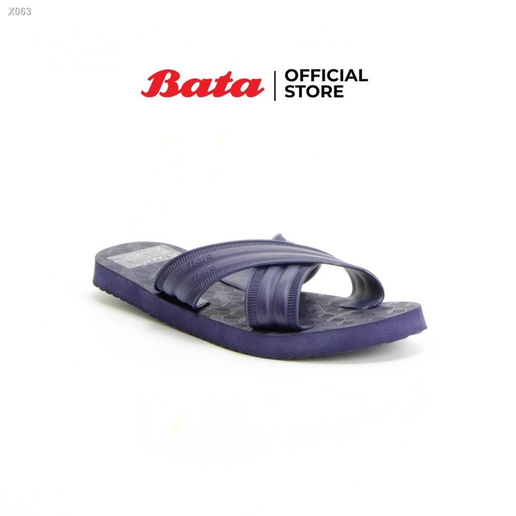 X063*Best Seller* Bata บาจา รองเท้าแตะผู้ชาย รองเท้าฟองน้ำ แบบสวม สายไขว้ สีน้ำเงิน รหัส 8679245