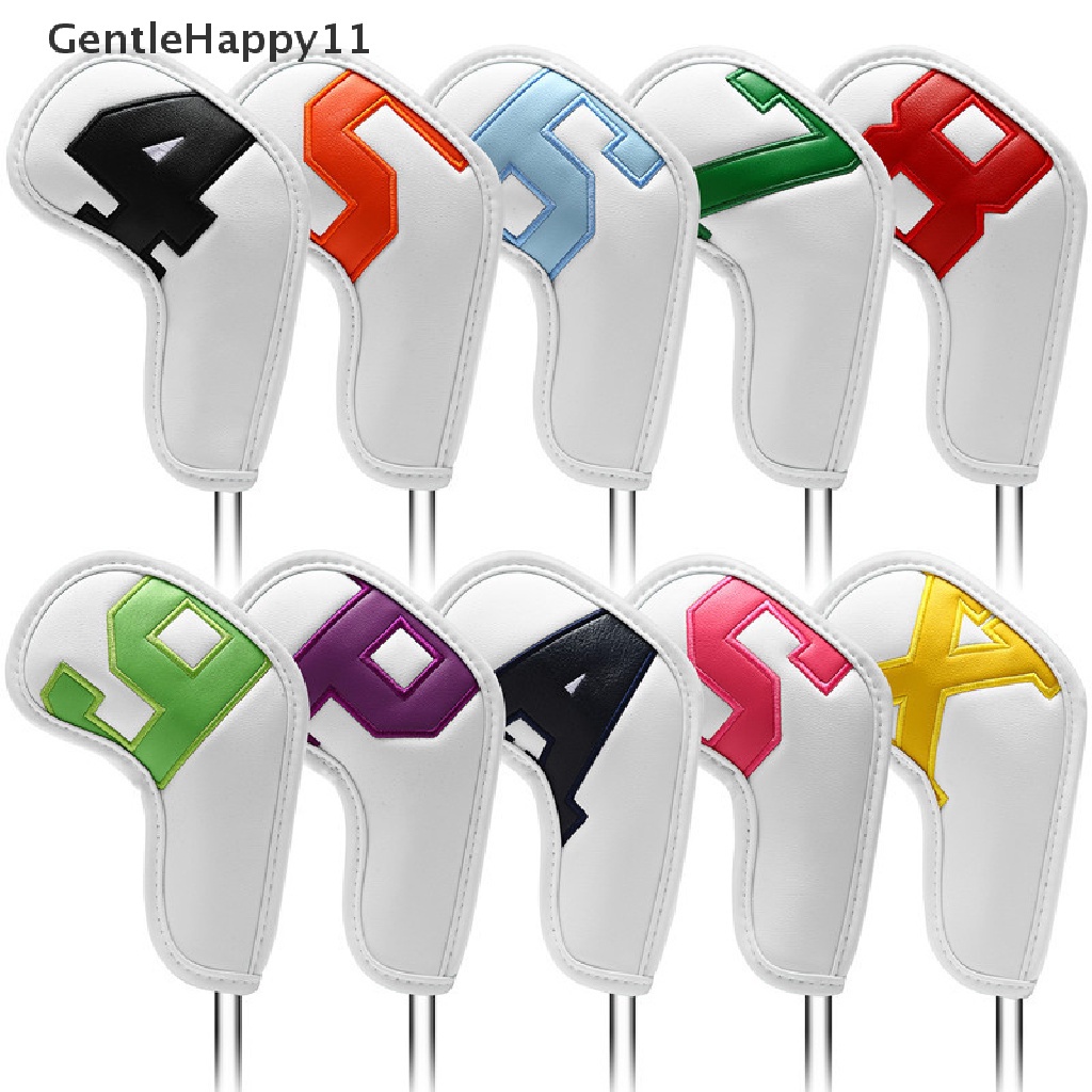Gentlehappy ฝาครอบหัวไม้กอล์ฟเหล็ก 6 สี 4-9 aspx 10 ชิ้น
