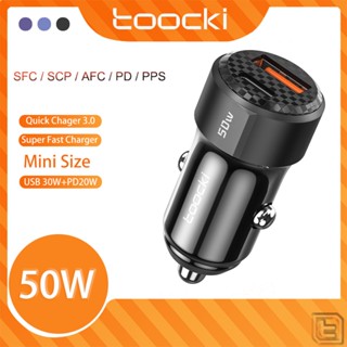 Toocki 50W USB C Car Charger USB C ชาร์จเร็ว Type C ชาร์จเร็ว สําหรับ Xiaomi Samsung