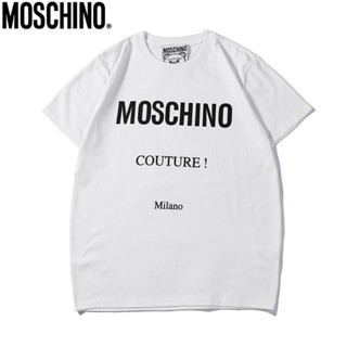 เสื้อเชิ้ตแขนสั้น เสื้อยืดแขนสั้น ราคาส่ง ไม่ต้องรีด เสื้อยืดลายกราฟฟิก Milano Moschino T-shirt shirt