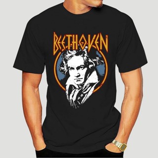 เสื้อยืดผู้ชาย เสื้อยืด พิมพ์ลายกราฟฟิค Heavy Metal Beethoven สไตล์วินเทจ สําหรับผู้ชาย 8273D