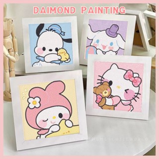 Sanrio Diamond Painting Hello Kitty/Melody DIY Diamond Painting Kit Kids Gift DIY Gift Diamond Painting Set Cute Present Kids Birthday Gift Couple Gift