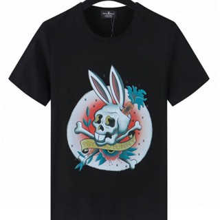 [2022]ผ้าฝ้ายคอกลมPsychobunny Skull Rabbit Graffiti เสื้อยืดคอกลม แขนสั้น สําหรับผู้ชาย และผู้หญิงfrom S-4XL