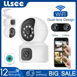 LLSEE icsee 4MP 2K กล้องวงจรปิดไร้สาย WIFI กล้องเฝ้าระวังในร่ม, กล้องรักษาความปลอดภัยภายในบ้าน 360 การติดตามมือถือสีเต็มรูปแบบ Night Vision พูดคุยสองทาง