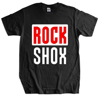 เสื้อยืดผ้าฝ้ายพิมพ์ลาย เสื้อยืดครอปเสื้อยืด พิมพ์ลายภูเขา Rockshox Rock Shox Shock สําหรับผู้ชาย และผู้หญิงS-5XL