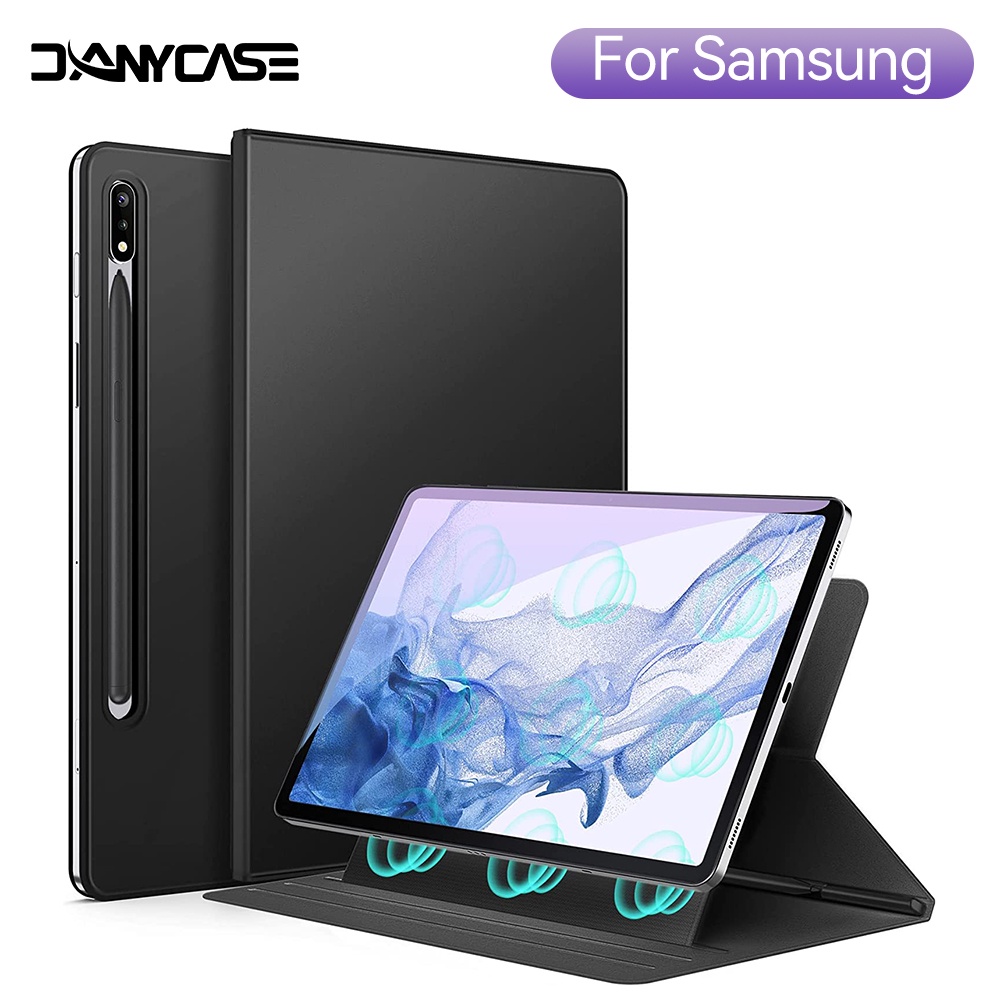 กรณีแม่เหล็กพร้อมที่ใส่ดินสอสําหรับ Samsung Galaxy Tab S10 Plus 12.4 2024 S7 S9 FE S7 S8/S9 S10 Ultra 14.6 S8/S9 Plus S6 Lite 10.4 นิ้ว P620 P625 2024 Cove