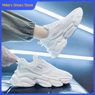 [จัดส่งฟรี] 2023 ใหม่ รองเท้ากีฬา รองเท้าวิ่งลําลอง ผ้าตาข่าย สีขาว สําหรับผู้ชาย