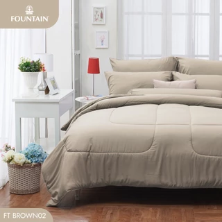 Fountain FT Brown02 รุ่น Color สีพื้น โทนน้ำตาลครีม สัมผัสนุ่มสบายด้วยชุดเครื่องนอนฟาวน์เทน ผ้าปู ผ้าปูที่นอน ผ้านวม