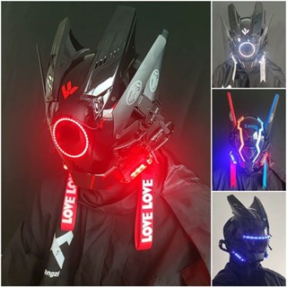 ▽✷♗Robot Arm Black Technology Cyberpunk Helmet Mechanical Cyberpunk Helmet Charging Transformers Figure