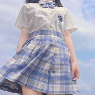 เครื่องแบบ JK เครื่องแบบนักเรียน ชุด 3 ชิ้น เสื้อเชิ้ต + กระโปรง + ผูกโบว์ เครื่องแบบนักเรียนญี่ปุ่น