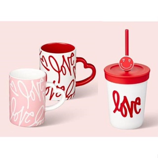 🎀【Pre-order】 2023 แก้วสตาร์บัคส์เกาหลี Starbucks Korea X Curtis Kulig Red/ Pink Mug / Hobby Heart Cold Cup 355ml