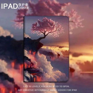 cherry blossom landscape เคสไอแพด mini 4/5/6 air 1 2 3 4 5 case ipad pro 11 2022 เคส iPad gen 7 8 9 gen10 cover pen slot