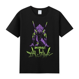 เสื้อยืดโอเวอร์ไซส์✱✢อะนิเมะสองมิติการ์ตูน Evangelion Shinji eva01 mecha พิมพ์ผ้าฝ้ายแขนสั้นผู้ชายและผู้หญิงเสื้อยืดฤดูร