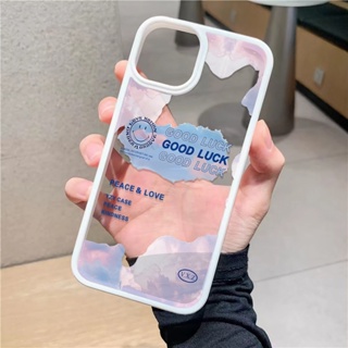 เคสโทรศัพท์มือถืออะคริลิคใส แบบแข็ง ลายโชคดี สําหรับ iphone 14promax 11 13 12 7Plus 8 X XS Max