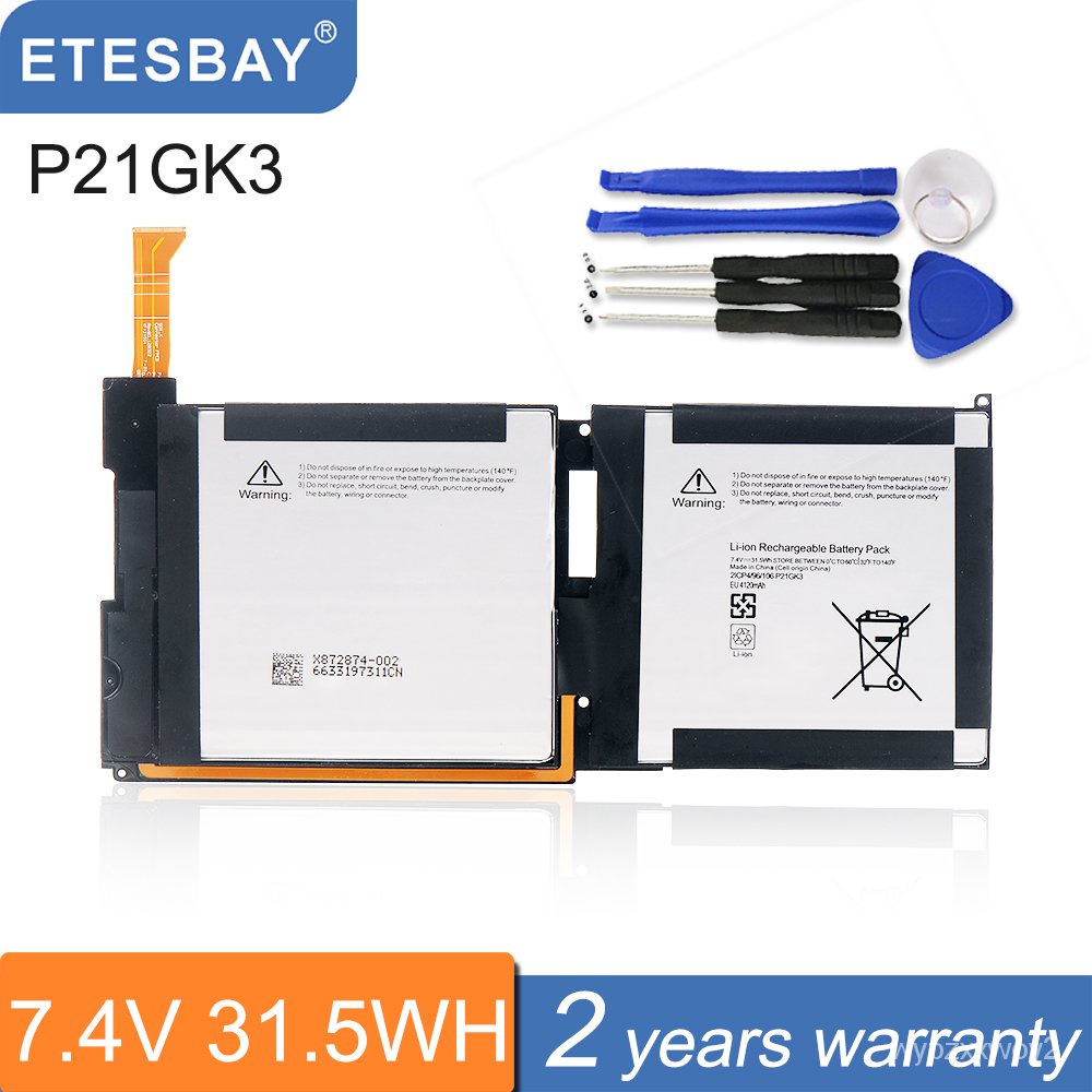 แบตเตอรี่แล็ปท็อป P21GK3 ETESBAY สำหรับ Microsoft Surface RT 1516แท็บเล็ตพีซี21CP4/106/96 7.4V 31.5WH