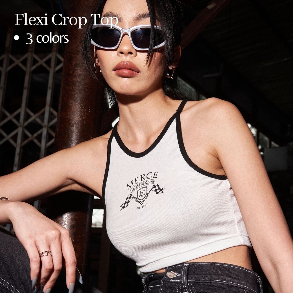 Merge Official - Flexi Crop Top (พร้อมส่ง) เสื้อกล้ามครอป ผ้า Cotton Knit
