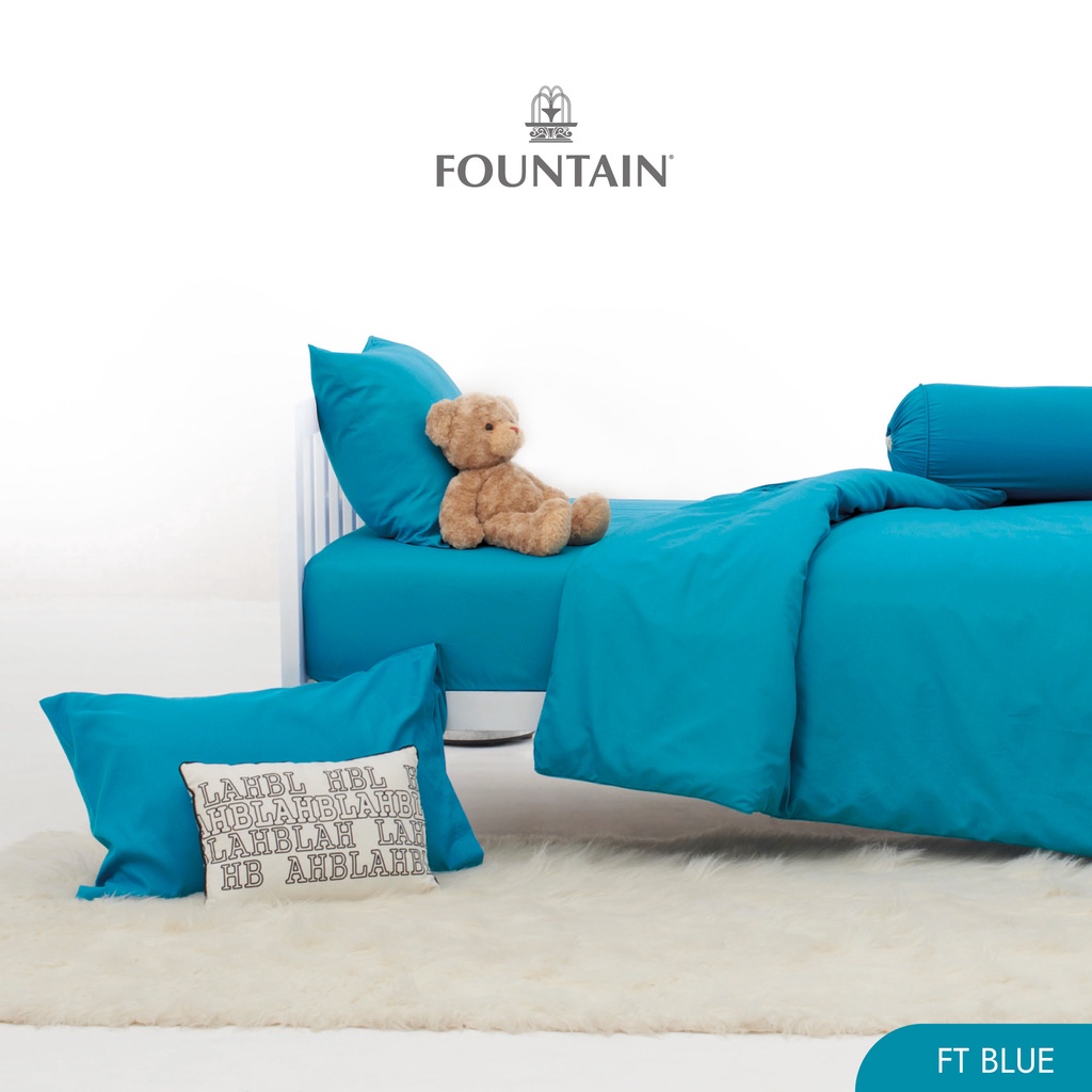 Fountain FT Blue รุ่นColor of life  สีพื้นโทนสีฟ้าสดใสสัมผัสนุ่มลื่นสบายด้วยชุดเครื่องนอนฟาวน์เทน ผ้