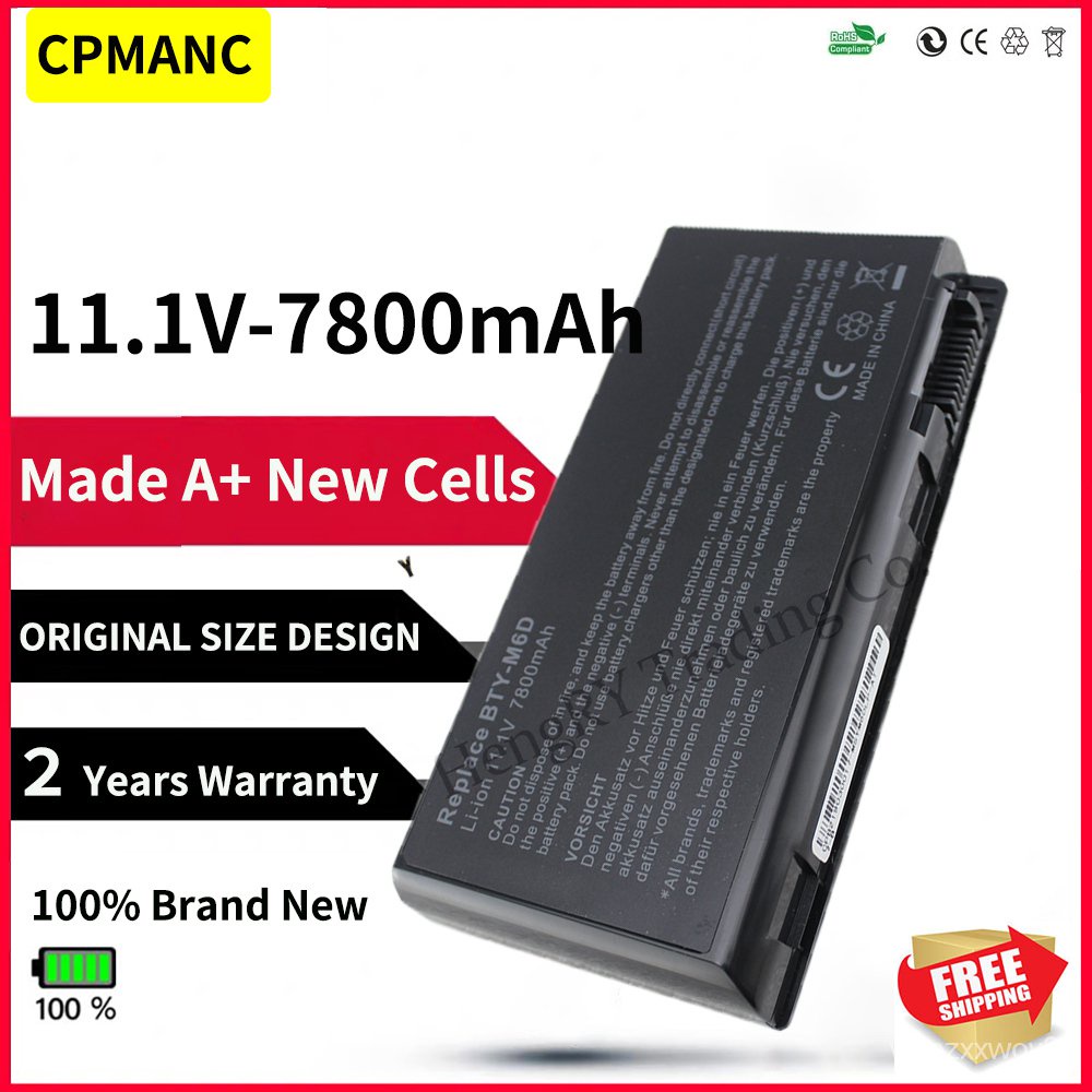 CPMANC 7800มิลลิแอมป์ชั่วโมง9เซลล์แบตเตอรี่แล็ปท็อปสำหรับ MSI BTY-M6D GT783H GX660 GX660DX GX70H GT7
