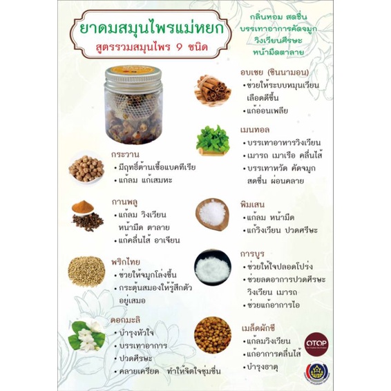 ยาดมดมสมุนไพรแม่หยก(สินค้า OTOP)ขนาด 30กรัม