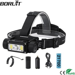 Boruit B40 1200LM COB ไฟฉายคาดศีรษะ ชาร์จ USB สําหรับตั้งแคมป์ ล่าสัตว์ ตกปลา