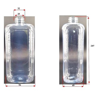 แก้วมีฝาปิด ขวดใส ขวดเพชร + ฝาอลูมิเนียม 1000 ml  (1 ลิตร) ขวดน้ำดื่ม ขวดน้ำผลไม้ ขวดพลาสติด PET ขายส่ง  มีของพร้อมส่ง