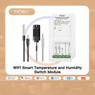 MOES โมดูลเซนเซอร์สวิตช์ความชื้น WiFi อัจฉริยะ เอาท์พุทรีเลย์คู่ ควบคุมการฟักไข่ไร้สาย Alexa Google