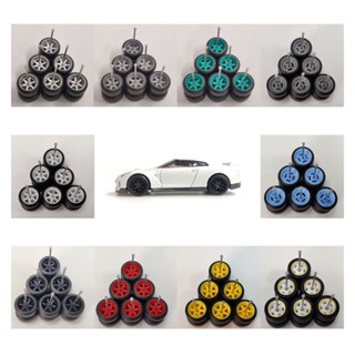 [technicolor] อะไหล่ล้อยาง สเกล 1:64 สําหรับโมเดลรถยนต์ Hotwheels 4 ชิ้น ต่อชุด