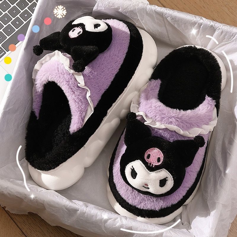 รองเท้าสลิปเปอร์ รองเท้าใส่ในบ้าน สลิปเปอร์ slipperเพิ่มความอุ่นให้เท้า *ขนนิ่มนุ่มฟู ราคาถูก!!