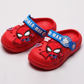 【P&amp;X】รองเท้าแตะ Crocs ลายการ์ตูน Iron Man กันลื่น เหมาะกับเดินชายหาด แฟชั่นฤดูร้อน สําหรับเด็ก