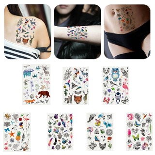 💋สัตว์ที่มีสีสัน Feather Hand of Fatima มือสัก Tattoo Hand Art Art Sticker