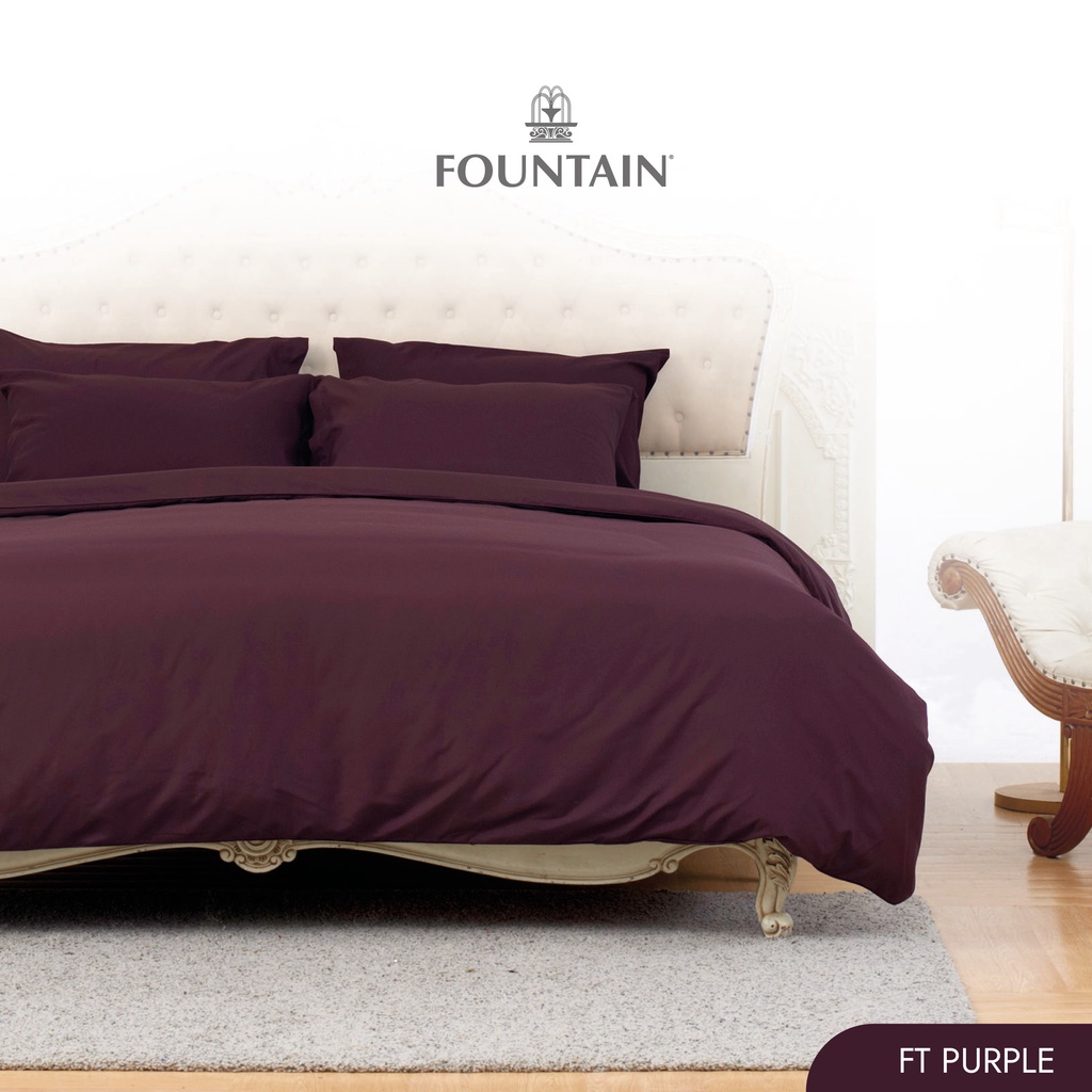 Fountain FT Purple รุ่นColor of lifeสีพื้นโทนสีม่วงเข้มสัมผัสนุ่มลื่นสบายด้วยชุดเครื่องนอนฟาวน์เทน ผ