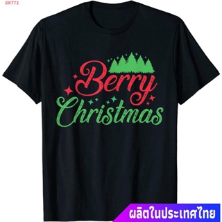 เสื้อแขนสั้น เสื้อยืดโอเวอร์ไซส์ เสื้อยืดยอดนิยม Berry Christmas T-Shirt Mens Womens T-shirtsS-4XL