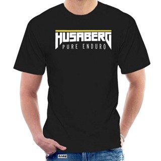 เสื้อเชิ้ตแขนสั้น Tee - ผู้ชายเสื้อยืดผู้ชาย Husaberg เพียว Enduro ฤดูร้อนแฟชั่น Tees โอคอสีดําท็อปส์ซูเสื้อยืด