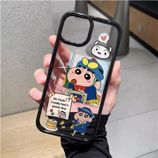 เคสโทรศัพท์มือถืออะคริลิคใส ลายการ์ตูนชินจังน่ารัก สําหรับ iphone 14promax 11 13 12 7Plus 8 X XS Max