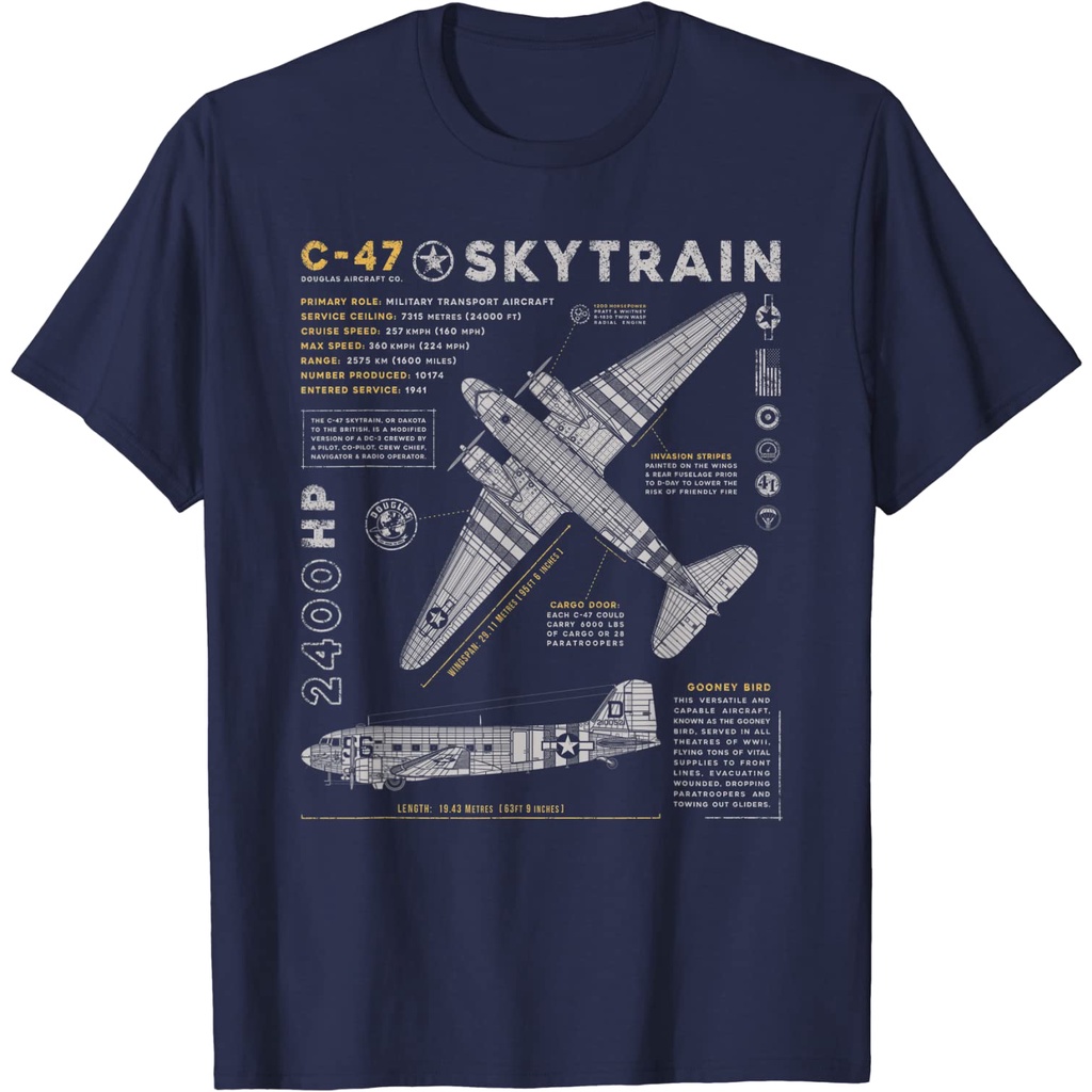 C-47 skytrain | C47 Douglas Dakota wwii Transport Aircraft เสื้อยืด