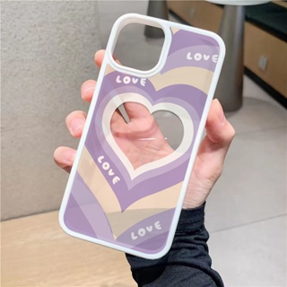 เคสโทรศัพท์มือถืออะคริลิคใส แบบแข็ง ลายหัวใจน่ารัก สําหรับ iphone 14promax 11 13 12 7Plus 8 X XS Max