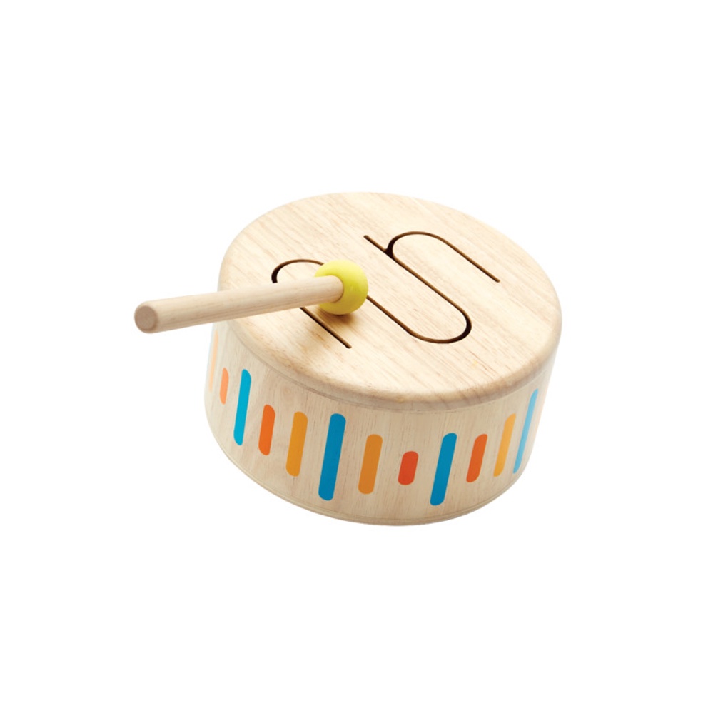 PlanToys ของเล่นไม้ 6445 Solid Drum II กลองอินเดียนแดง ll เสริมพัฒนาการ สำหรับเด็กอายุ 18 เดือน ขึ้นไป