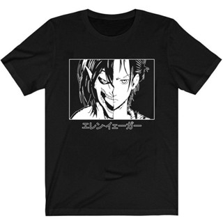 เสื้อยืดคอกลม Attack on Titan AOT T-Shirt Men T Shirt Anime Eren Jaeger Clothes Anime Tops Tees bh