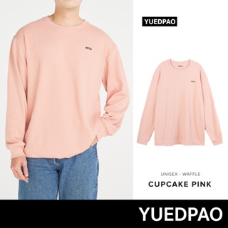 Yuedpao รับประกันไม่ย้วย 2 ปี  เสื้อยืดเปล่า เสื้อยืดสีพื้น เสื้อSWEATER รุ่น Waffle LongSleeve สี Cupcake Pink