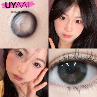 Uyaai คอนแทคเลนส์ธรรมชาติ สีดํา 14.2 มม. 2 ชิ้น/คู่