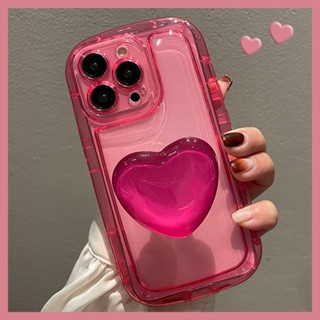 Popular ins girls 3D Resin rose red love heart holder soft tpu phone case for Iphone 14 14 pro max 14 plus 13 pro max 12 pro max 11 pro max xs max xr x 7 8plus