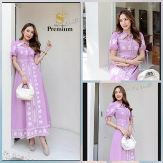 เดรสยาวอลังโทนสีม่วง งานปักแน่นๆ สวยมาก Lady Sunshine by Premium