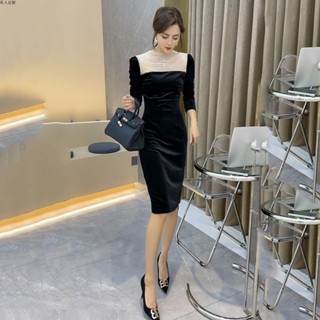 ♈♧❐กระโปรงผู้หญิง ชุดกำมะหยี่ ชุดตก แต่งตะปู เสื้อแขนยาวใหม่